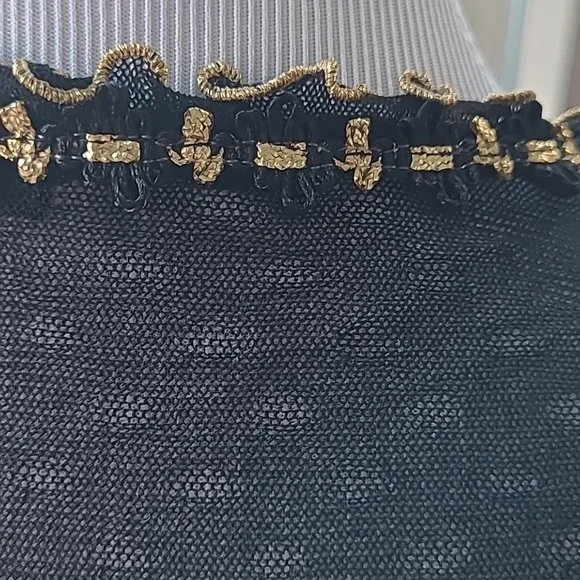 Betsey Johnson New York Black Gold Sheer Cardigan - Picture 6 of 9